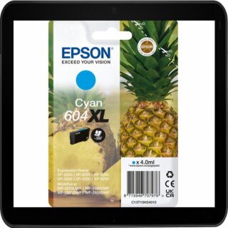 T604XL cyan Epson Druckerpatrone mit 4ml Inhalt - C13T10H24010 Ananas