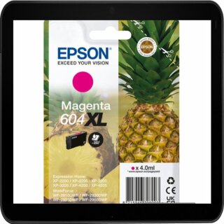 T604XL magenta Epson Druckerpatrone mit 4ml Inhalt - C13T10H34010 Ananas