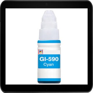 GI590C - cyan - TiDis Nachfülltinte mit 70ml Inhalt für ca. 6.500 Seiten Druckleistung nach Iso- ersetzt 1604C001