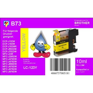 LC123Y - Yellow - TiDis Ersatzdruckerpatrone mit 10ml Inhalt