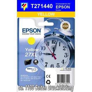 T271440 - yellow XL - Epson Druckerpatrone mit 10,4ml Inhalt für 1100 Seiten Druckleistung - Durabrite Ultra