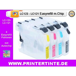 IRP829MP - LC-121 / LC123 Easyrefillpatronen mit Autoresettchip - zum einfachen befüllen - Leerpatronenset