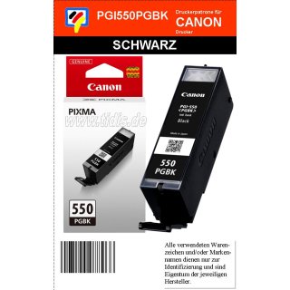 PGI550PGBK - schwarz - Canon Original Druckerpatrone mit 15ml Inhalt -6496B001-