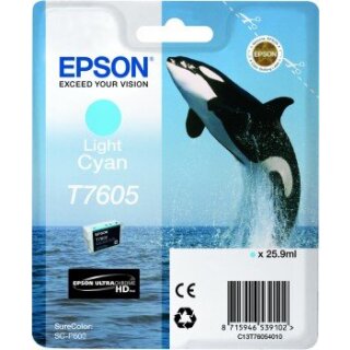 T7605 - Epson C13T76054010 Druckerpatrone Light-Cyan SC-P600 