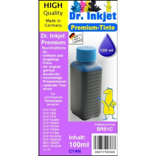 BR81C - Cyan - Dr.Inkjet Premium Nachfülltinte für Brother Drucker