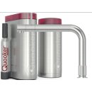 100 Grad heißes, kaltes und Sprudelwasser - QUOOKER Küchenarmatur Quooker PRO3 + Cube | Front Voll Edelstahl