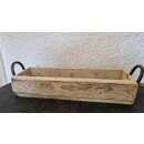 Dekoablage Pflanzschale aus Holz mit Tragegriffen (11cm H...