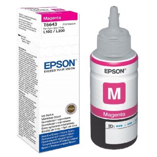 T6643/ C13T664340 - 70ml Magenta Epson Original Nachfülltinte für Eco Tank Drucker