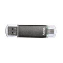 hama USB-Stick Laeta Twin grau 32 GB