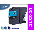 LC-221C - cyan - Original Brotherpatrone mit 260 Seiten...