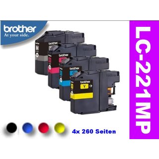 LC221VALBPDR - B/C/M/Y - Original Brotherpatronen Multipack mit je 260 Seiten Druckleistung nach ISO laut Hersteller