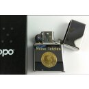 Meine letzten 5 Pfennig - mit echten deutschen 5 Pfennigstück auf einen Original Zippo Sturmfeuerzeug - Chrom poliert