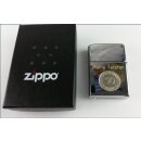 Meine letzten 50 Pfennig - mit echten deutschen 50 Pfennigstück auf einen Original Zippo Sturmfeuerzeug - Chrom poliert