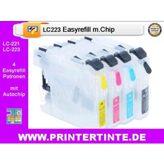 IRP830MP - CISS / Easyrefillpatronen Multipack für LC223 Black, Cyan, magenta, Yellow mit Autoresettchip - Leerpatronenset