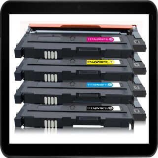 117A - Multipack - Ersatzlasertoner mit ca. 1x1.000 + 3x700 Seiten Druckleistung nach ISO - ersetzt W2070/71/72/73A