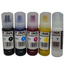 5x70ml GIC DTF Tinte CMYKW für Ecotankdrucker mit mehr als 4 Farben