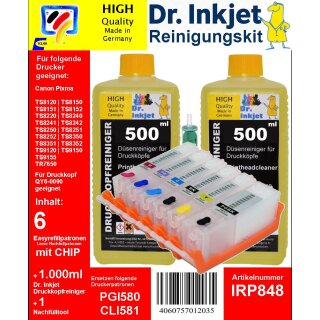 IRP848 Druckkopfreinigungskit für QY6-0090 & PGI580 - CLI581 Patronen z.B. TS9155 u.v.m.