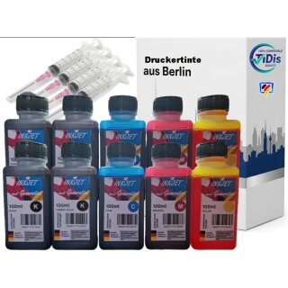 1000ml  TiDis Universal Druckertinte / Nachfülltinte für Brother Drucker - 400ml schwarz und je 200ml cyan, magenta, yellow