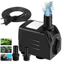 TiDis Grow – Mini Wasserpumpe 10W 600L/H Tauchpumpe Teichpumpe Brunnenpumpe Aquariumpump mit 4 Saugnäpfen, maximale Sprühhöhe 1.25M, 220V, 50HZ