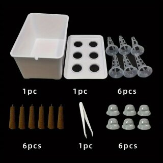 TiDis Grow – Hydroponisches Sämlings-Starterset in praktischer 6er Box