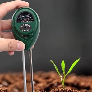 TiDis-Grow - 3-in-1 Bodenmesser mit Licht- und Feuchtigkeitssensor - genauer pH, Feuchtigkeits- und Analysewert - Ideal für den Einsatz im Außenbereich