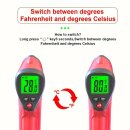 TiDis-Grow -Präzises Infrarot Thermometer mit LCD Anzeige - Infrarot-Bereich -58°F bis +932°F,