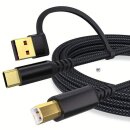 1 m - 2in1 USB Druckerkabel - USB-A & C zu USB-B...