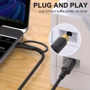 1 m - 2in1 USB Druckerkabel - USB-A & C zu USB-B Hochgeschwindigskeitskabel