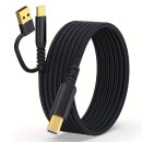 1 m - 2in1 USB Druckerkabel - USB-A & C zu USB-B Hochgeschwindigskeitskabel