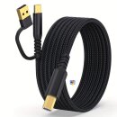 2 m - 2in1 USB Druckerkabel - USB-A & C zu USB-B...