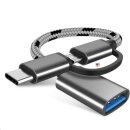 2-in-1 OTG-Adapterkabel USB 3.0 zu Micro-USB Typ C...