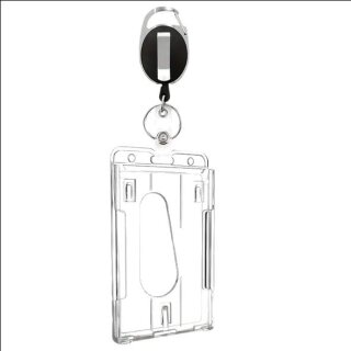 Transparente stabile Auweishülle 98 x 60 mm ausziehbaren Schnappverschluss
