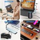 8in1 USB Hub - USB C Adapter mit 4 USB-Anschlüssen, SD/TF-Kartenleser, 3,5 mm Audio, USB-C-Datenanschluss, kompatibel mit MacBook Pro/Air/XPS/Tablet/Smartphones und mehr (Grau)
