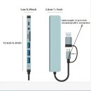 8in1 USB Hub - USB C Adapter mit 4 USB-Anschlüssen, SD/TF-Kartenleser, 3,5 mm Audio, USB-C-Datenanschluss, kompatibel mit MacBook Pro/Air/XPS/Tablet/Smartphones und mehr (Grau)