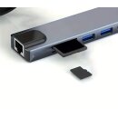 USB C Hub 8 in 1 Typ C Adapter mit 4k HDMI 87W PD C Port Docking & Netzwerkkarte