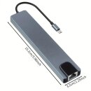 USB C Hub 8 in 1 Typ C Adapter mit 4k HDMI 87W PD C Port Docking & Netzwerkkarte
