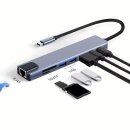 USB C Hub 8 in 1 Typ C Adapter mit 4k HDMI 87W PD C Port Docking & Netzwerkkarte