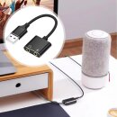 USB Soundkartenadapter mit 3,5mm Kopfhörer und Mikrofonanschluss