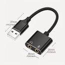 USB Soundkartenadapter mit 3,5mm Kopfhörer und Mikrofonanschluss