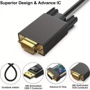 DisplayPort-auf-VGA-Adapter - 1,8m kompatibel mit Lenovo, Dell, HP, ASUS und anderen Marken