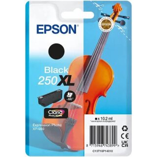 Epson 250 Schwarz XL Druckerpatrone mit 10,2ml Inhalt für ca. 500 Seiten Druckleistung - C13T16P14010