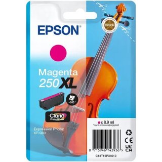 Epson 250 Magenta XL Druckerpatrone mit 8,9ml Inhalt für ca. 740 Seiten Druckleistung - C13T16P34010