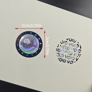 600 Hologramm Etiketten Selbstklebend auf Rolle - Text "Original"