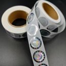 600 Hologramm Etiketten Selbstklebend auf Rolle - Text "Original"