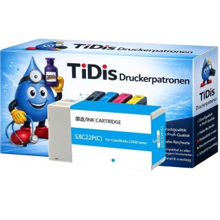 SJIC22PC TiDis Ersatzdruckerpatrone Cyan mit 32,5ml Inhalt - ersetzt C33S020602