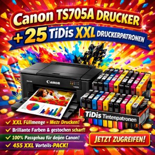Canon PIXMA TS705a inkl. 5 Sets TiDis XXL Patronen - Ausstellungsstück -