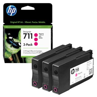 HP 711(CZ135A) magenta Druckerpatronen, 3er-Set