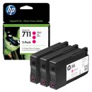 HP 711(CZ135A) magenta Druckerpatronen, 3er-Set