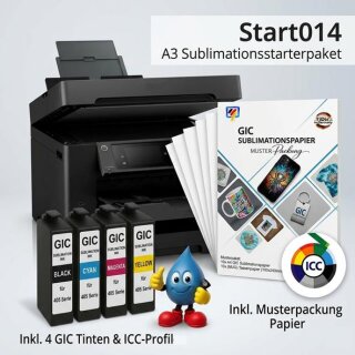 A3 Sublimations Starterpaket – Komplettset für große Drucke inkl. Drucker, Tinte & Zubehör | Start014