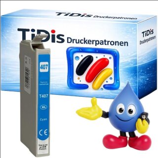 BMW407 Cyan Best Price kompatible Druckerpatrone mit 26 ml Inhalt für ca. 2.000 Seiten Druckleistung - ersetzt C13T07U240